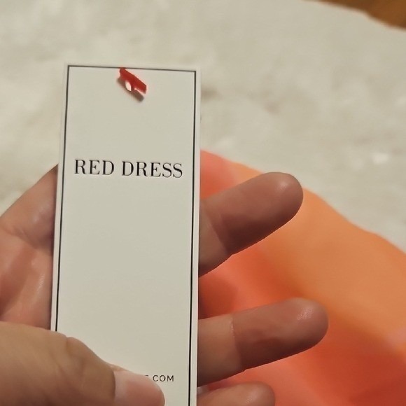 RED DRESS Aura Women M Halter Neck Tie Back Abstract Print Dress‎ NWT - Picture 4 of 5